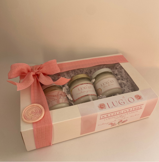 Coffret de mini bougies douceur poudrée